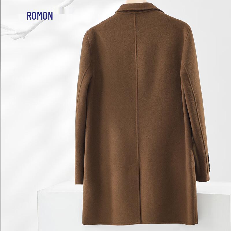 Romon Men's Slim Fit Double-faced Wool Overcoat