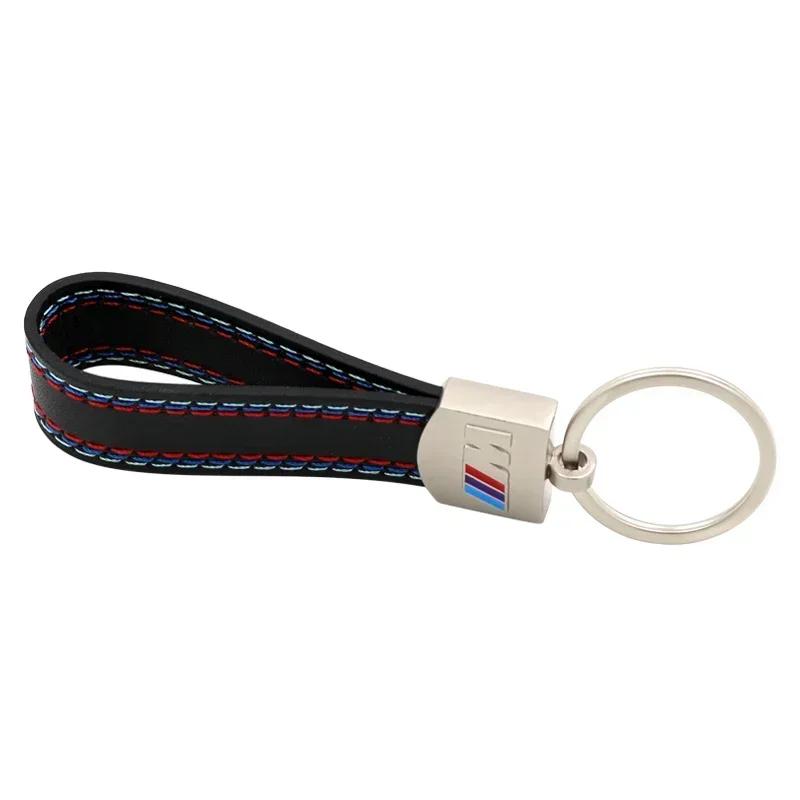 2025 E46 For BMW 1pcs leather Car keychain metal Car key ring styling For bmw M Sticker e46 e90 f20 e60 e39 f10 X1 X3 X4 X5 X6 X