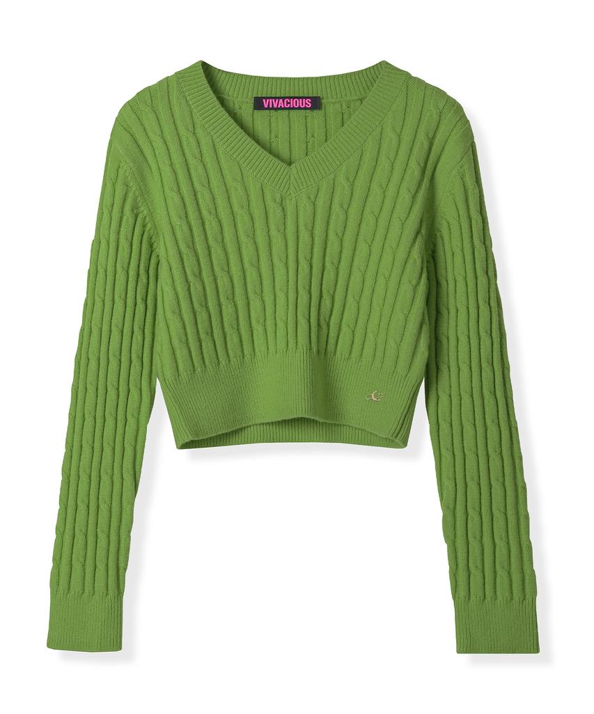 VIVACIOUS V-Neck Cable Knit_7Colors
