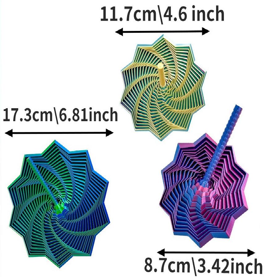 3D Printed Carrot Tower Decompression Toy for Children's Puzzle with Handle Spiral Desktop Star Shaped Expanded Sensory Toy