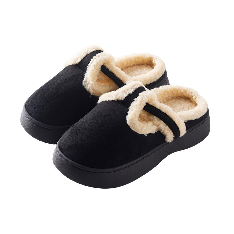 Cotton slippers autumn and winter thick-bottomed couples piled thickened warm and non-slip outer wear home slippers