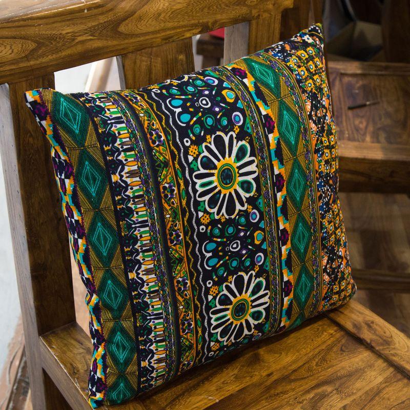 

Богемный этнический стиль Юго-Восточная Азия Тайский стиль Хлопковая и льняная ткань Ремесло Подушка-спинка для дивана Подушка Ротанговое кресло Ретро спинка Loulan ancient country 40x 40 with core