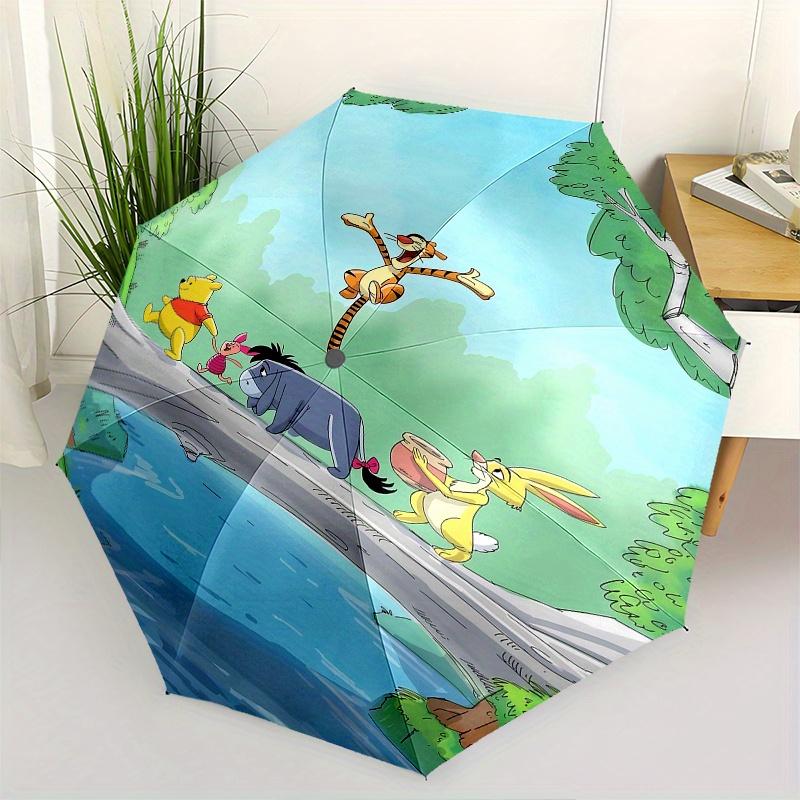 

1 Auto Open Tigger, Eeyore Themed Colorful 8-rib Portable Umbrella for Men and Women, A Compact Commuting Companion Suitable for Daily Drink