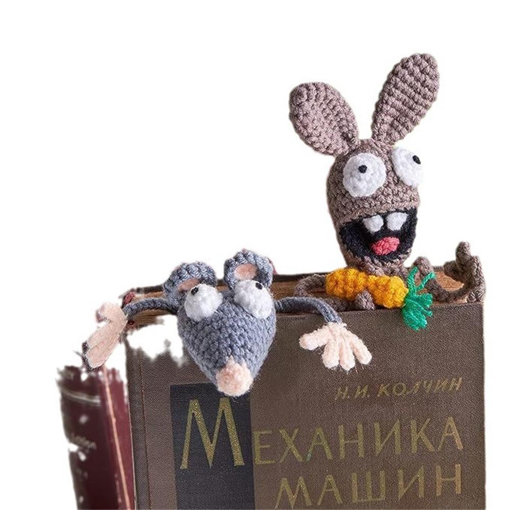 Handmade Knitted Animal Crochet Bookmark Cute Crochet Bookmark Kit for Birthday Christmas Gift Girl Teacher Reader Book Lover