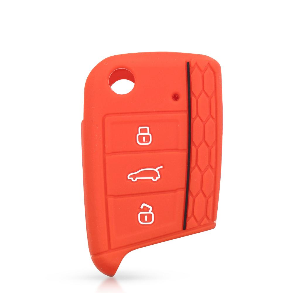 

KEEYOU Car-styling Silicone Car Key Cover Case For Volkswagen VW Golf 7 mk7 Skoda Octavia A7 for SEAT Leon Ibiza Fob 3 Buttons