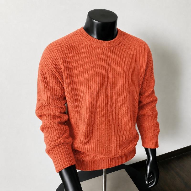 Maglione da uomo vintage casual a vestibilità larga con scollo rotondo in maglia