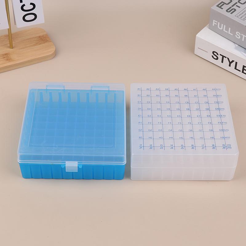 Πλαστική Εργαστηριακή Θήκη Σωλήνων 100 Οπών Ράφι Χρήση Για Σωλήνα Κρυοσυντήρησης 2ml 1.5ml 1.8ml Με Καπάκι Σύνδεσης