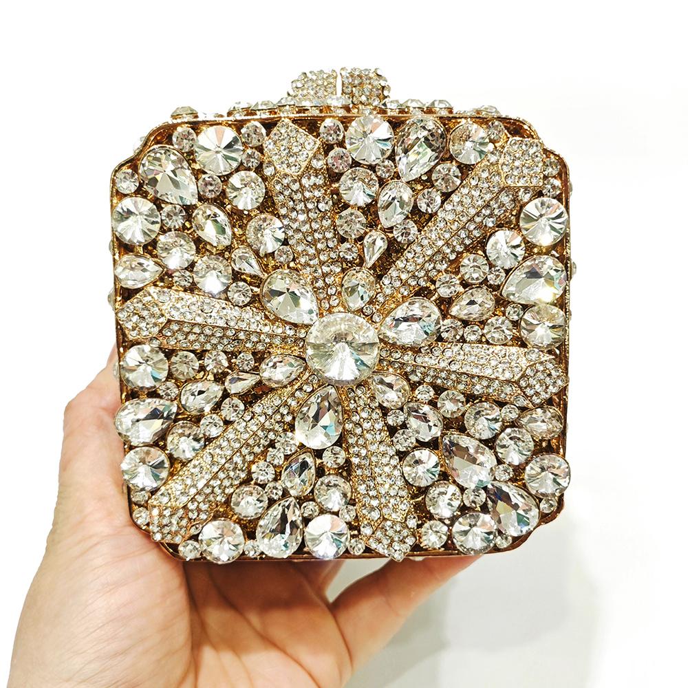 Snow Blue/Red Crystal Evening Clutches WHTUOHENG Diamond Party Prom Minaudiere Luxury Rhinestone Wedding Bridal Party Purse