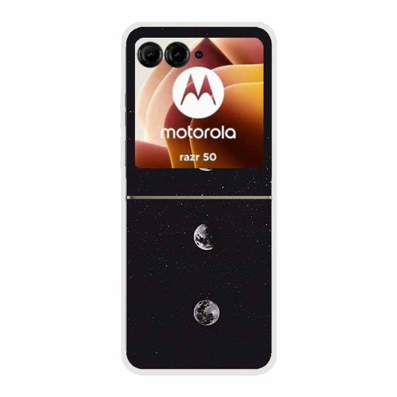 For Motorola Razr 50 Ultra Case Plastic Hard Painted Cartoon Transparent Back Cover Case for Motorola Razr 50 5G Hard PC Case 50