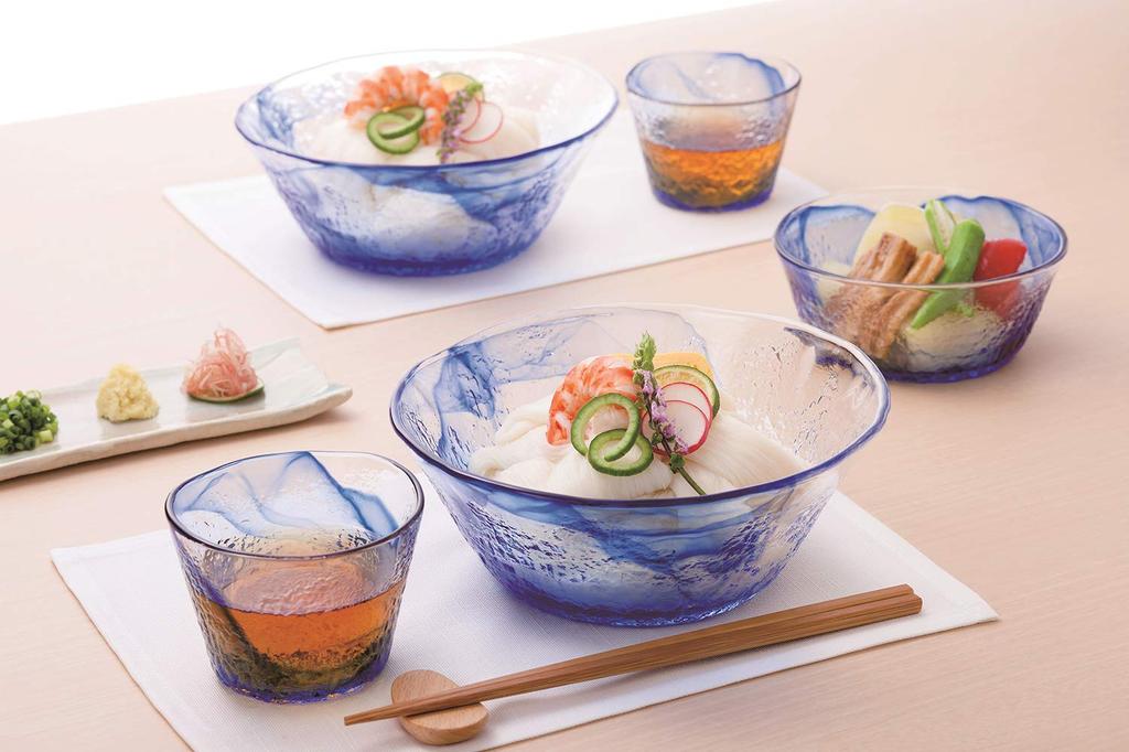 Toyo Sasaki Glass Ryuso Medium Made in Dishwasher Noodle Somen Deep Glass Round Tableware Bowl, Japan, Safe, Plate, Plate, Plate, Plate, Plate, Bowl,