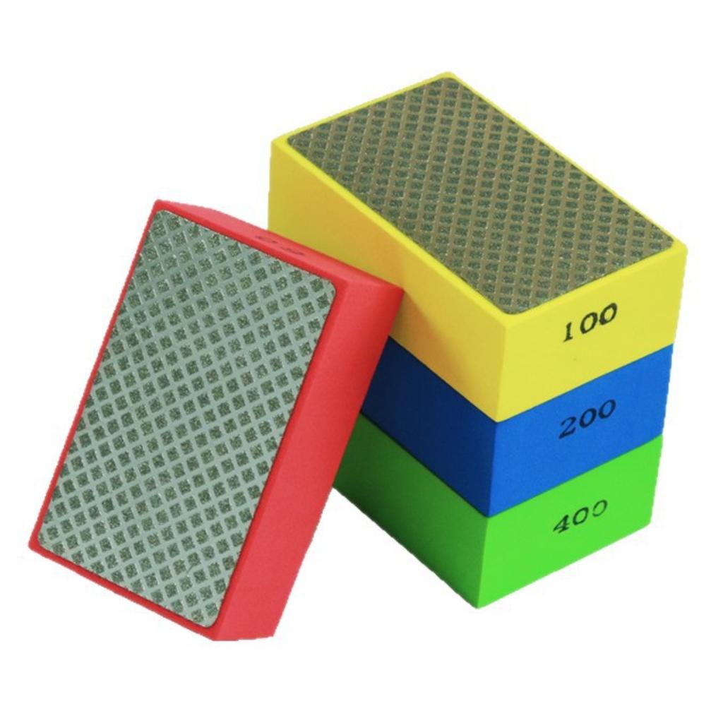 4PCS Diamond Hand Polishing Pads Tile Edge Grinder Tool Set for Ceramic Marble Stone Grinding and Smoothing with Multiple Grit Levels