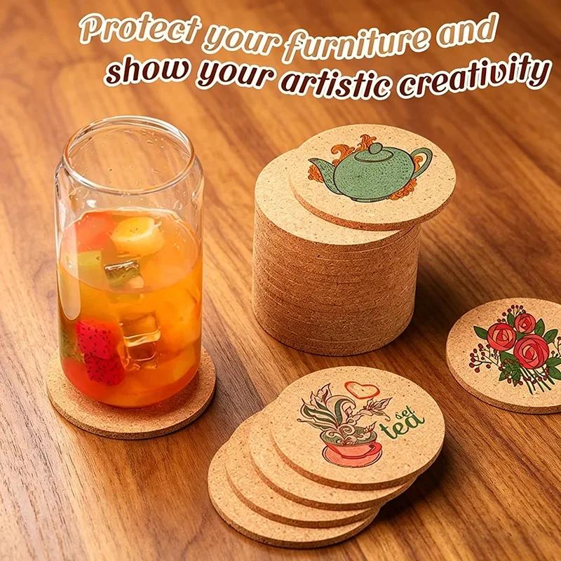 Table Cork Coasters for Coffee Bottom for Drinking Cup Aesthetic Coasters for Drinks Cup