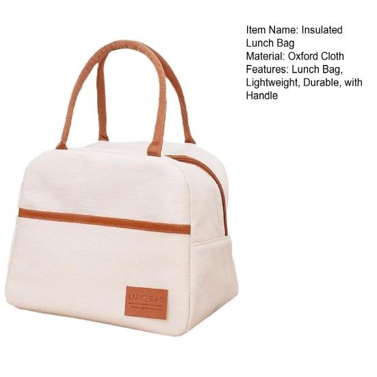 Insulated Lunch Bag Waterproof Oxford Thermal Lunch Box Bag with Leak-Proof Aluminum Foil Inner Tank Container for Outdoor
