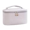 Handheld Solid Color PU Leather Cosmetic Organization Storage Bag Portable Travel Toiletry Pouch for Women