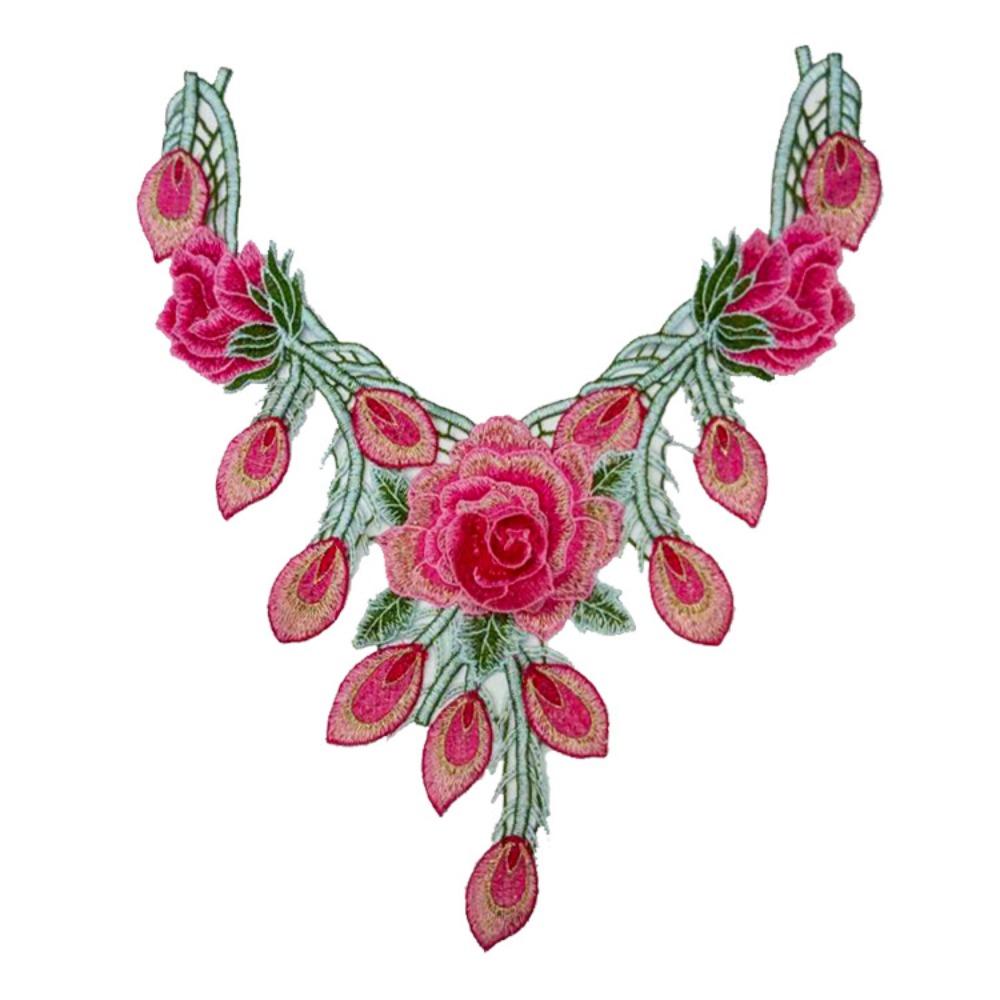 Detachable Embroidery Flower Applique 24cm X 34cm Floral Patches  Crafts Clothing Accessories розы красного