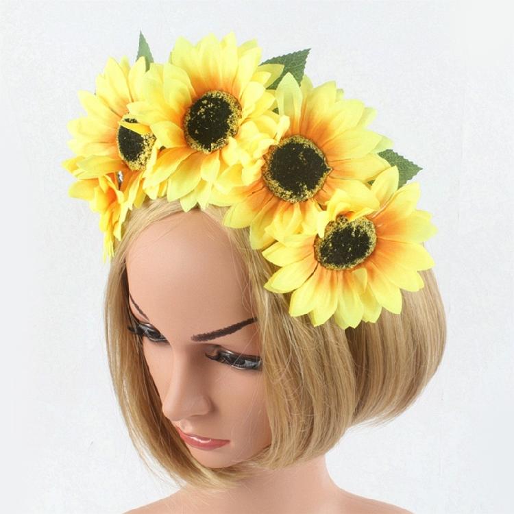 Luxurious Ethnic Style Headband Adjustable Flower Hair Hoop for Mardi Gras Girls