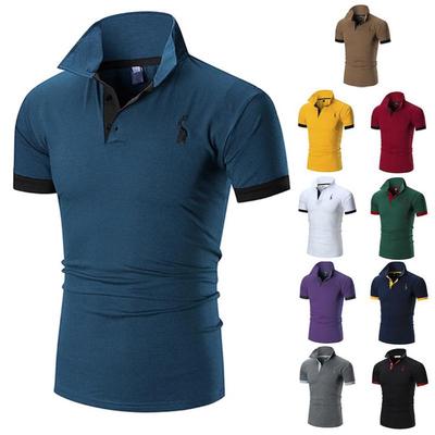 10Colors Brand Quality Cotton Polos Men Embroidery Polo Giraffe Shirt Men Casual Patchwork Male Tops