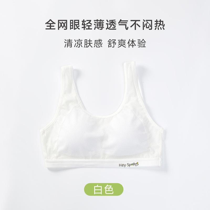 Summer Girls Underwear Development Period Light Sports Vest Middle and High School Students Fixed Breathable Mesh Girls Bra