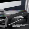 4USB PC Monitor Stand 7-color RGB light strip Monitor Arm Storage Space Bar Laptop Monitor Stand With USB Charging