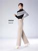 Autumn 2025 Women's Cashmere Wide-Leg Pants, Slimming Elastic Waist, Fashionable Straight-Leg Commuter Style