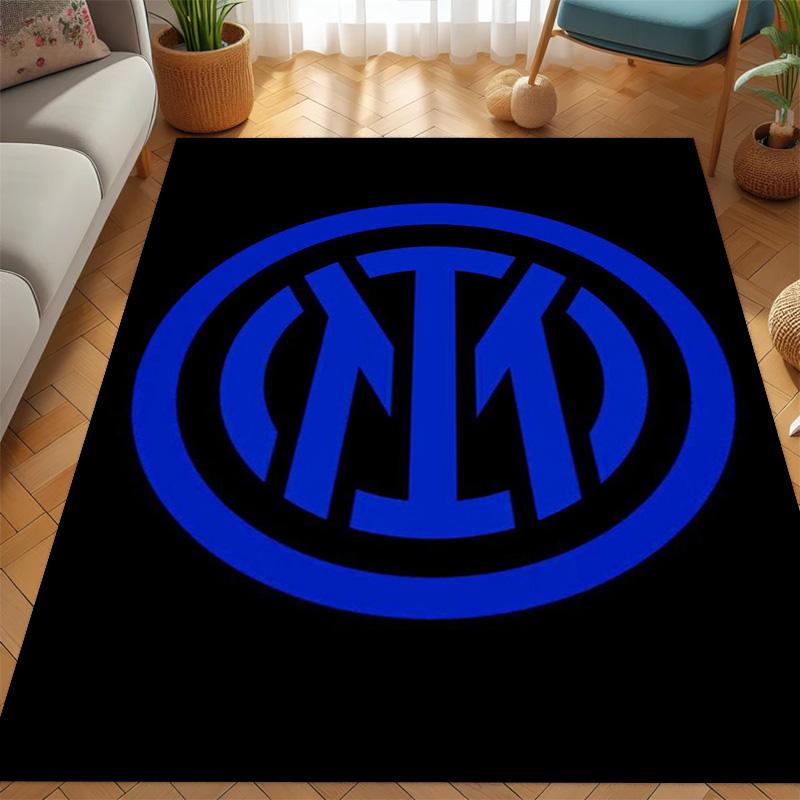 Tappeto con Stemma Inter Milan Stampa Artistica Adatto a Tutte le Stagioni Arte Moda Decorazione per Dormitorio