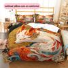 Nine-Tailed Fox Pattern Bedding Home Decoration Birthday Gift (1 * duvet cover + 2 * pillowcase, without core)