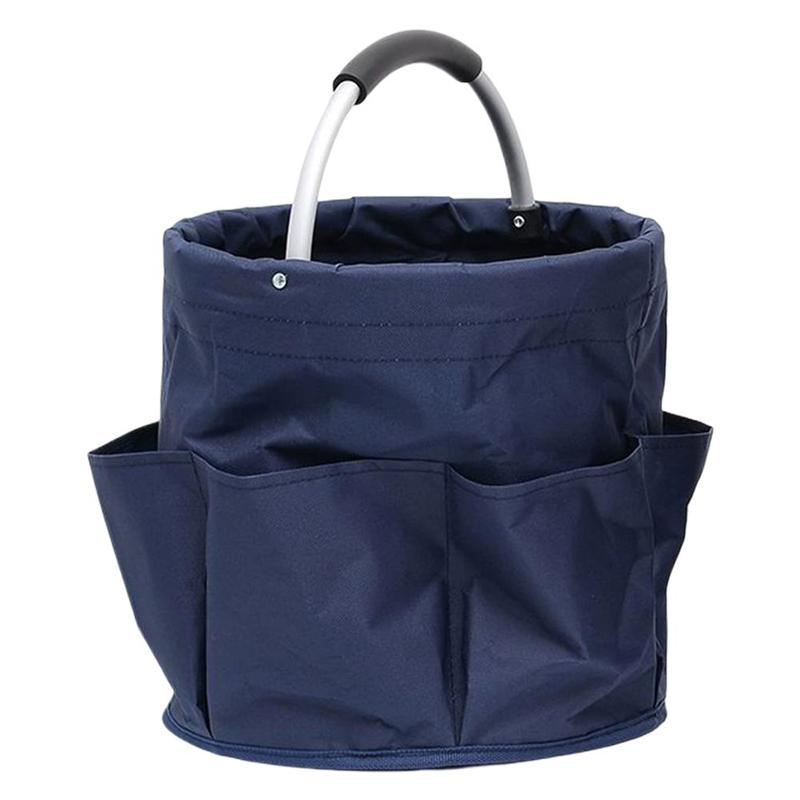 

17 л Портативная корзина для хранения с усиленной складной сумкой-тоут, органайзер для улицы, сумка для хранения, корзина для чистящих инструментов темно-синий