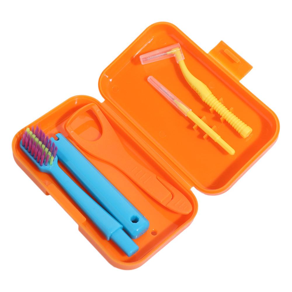 Foldable Travel Toothbrush Dainty Interdental Brush Soft Oral Care Set  On A Business Trip