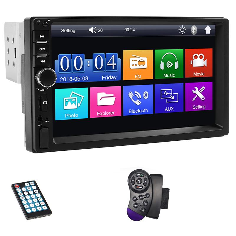 7 Inch Car Radio 1 Din MP5 Multimedia Player Touch Screen FM ISO Power Aux Input Bluetooth USB Mirror Link Universal Autoradio