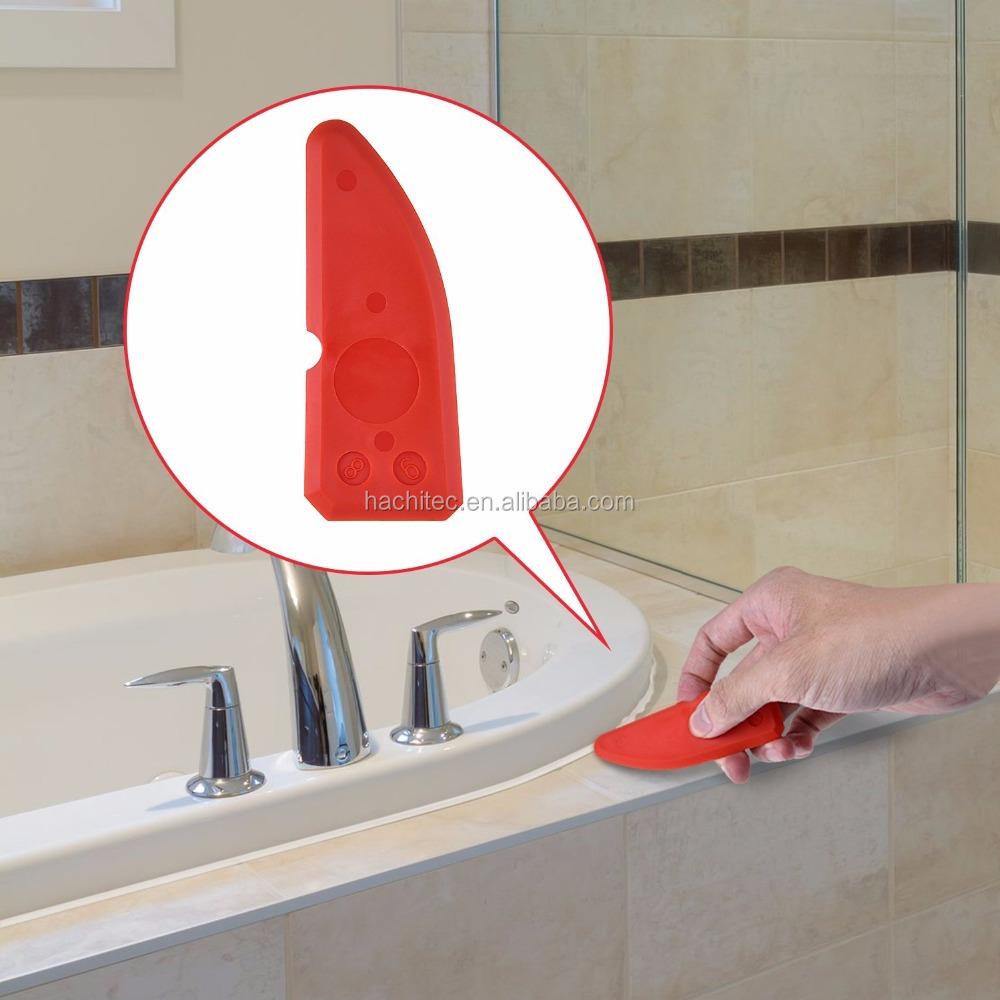 4pcs Caulking Tool Kit Professional Red Silicone Sealant Trowel and Sealant Scraper for Kitchen Bathroom Floor Sealant Sealing