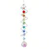 White Spinning Crystal Wind Chimes Sun Catcher 3 Spinning Rainbow Manufacturing Hanging Trim