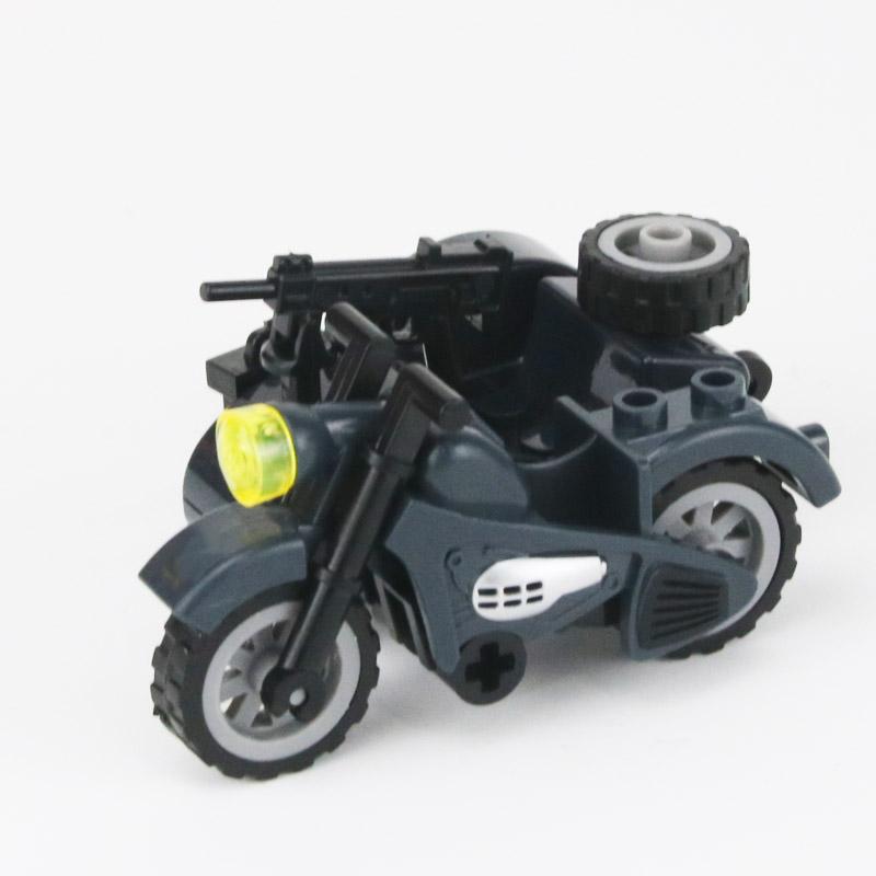 Non-Toxic Moc Ww2 Germany Military Army Motorcycle Building Blocks Infantry Soldiers Officer Vehicle Model Weapons Bricks Toys For Kids