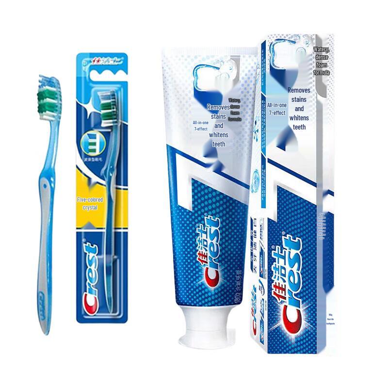 Crest Soft Bristle Toothbrush & 7-Effect Whitening Toothpaste Set