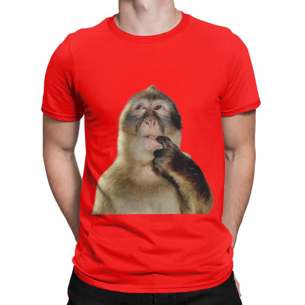 Funny Monkey Thinking Meme Funny 100 Cotton TShirt Bib Punch The Monkey Tees Tops For Unisex