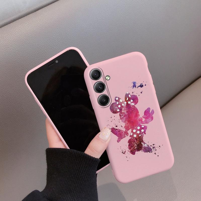 

М який силіконовий чохол із малюнком із малюнком для Samsung A55 M35 S24 Xiaomi Redmi Note 13 Pro iPhone Huawei Honor Realme Camera Protective Shockproof Cover Realme 12x рожевий