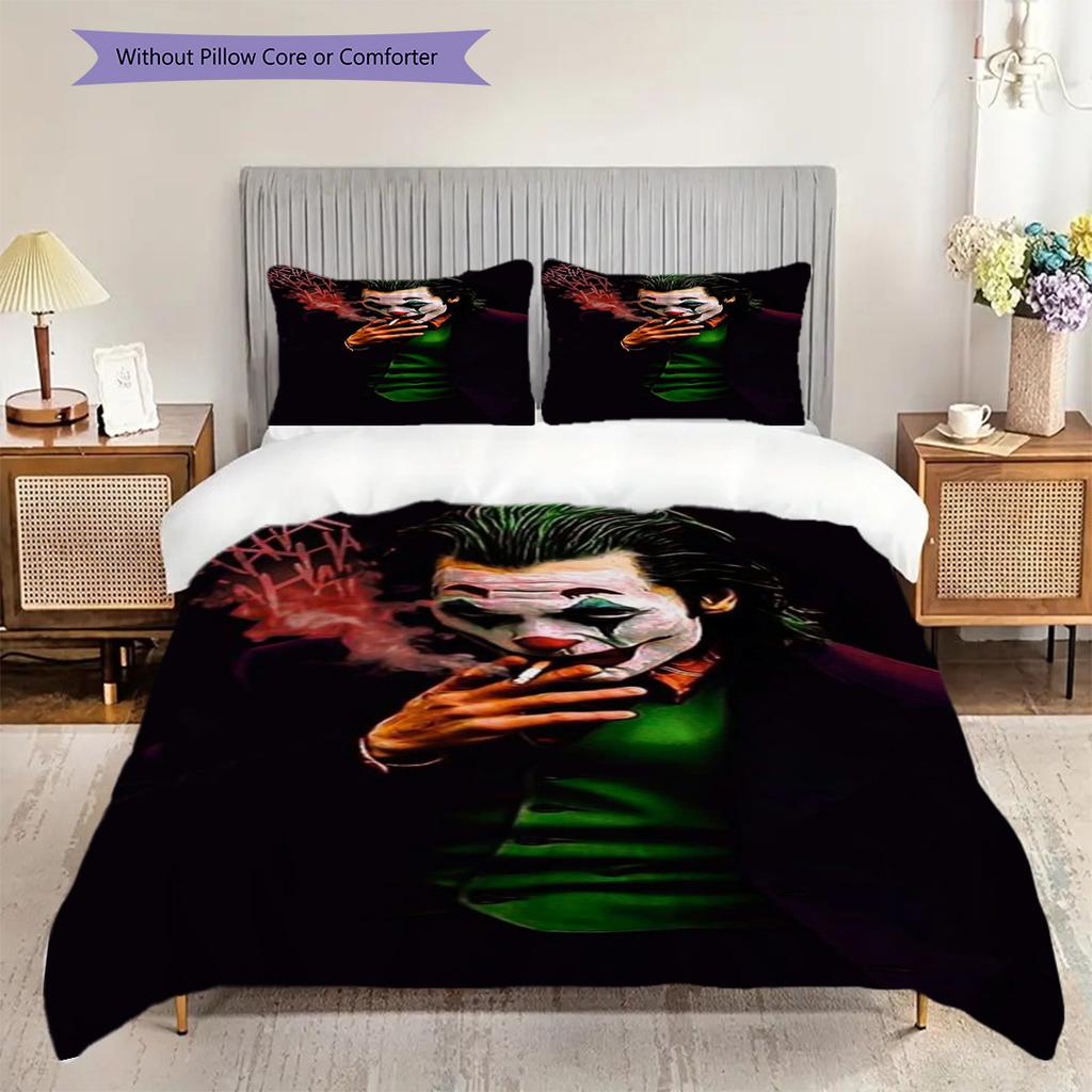 Joker'S Fiery Encounter Threepiece Set 1 Duvet Cover 2 Pillowcase Without Core Bedding Set Duvet Cover And Pillowcase Soft And Comfortable