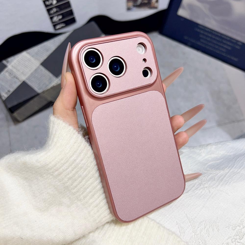 Luxury Solid Color PU Leather Texture Phone Case For iPhone 17 16 15 14 13 Pro Max Matte Full Bumper Non-Slip Shockproof Cover