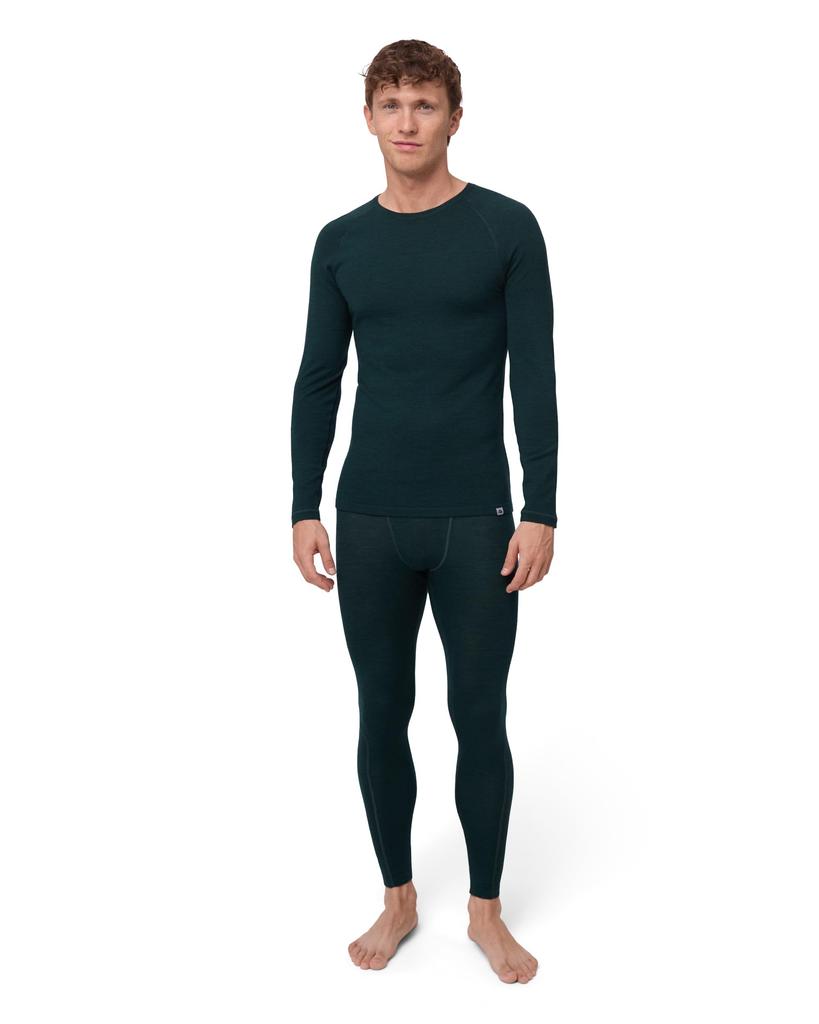 DANISH ENDURANCE Merino Wool Base Layer and for Men and Dark Size L Set, Warm, Breathable, Soft, Moisture-Wicking, Women, Green,