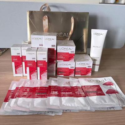 L'Oréal Revitalift Retinol Hydrating Toner, Lotion, Cream, Cleanser, and Mask Set for Skincare.