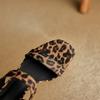 Fashion Women's New Genuine Leather Summer Leopard Pattern Exposed Toe Thick Sole Waterproof Platform High-heeled Fashion Slippers