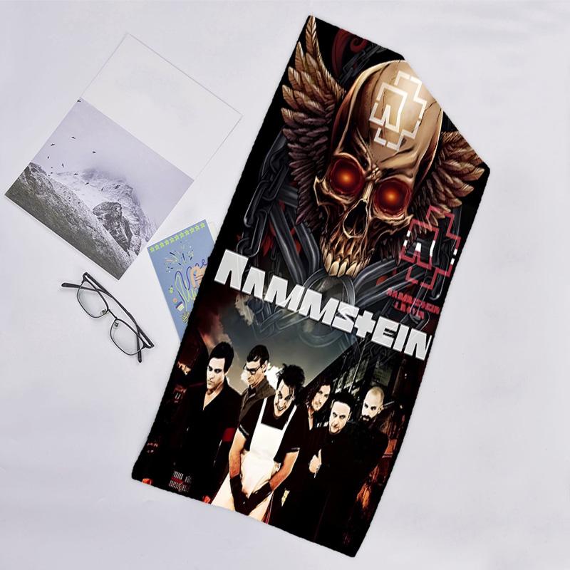 1pc Rammstein1 Beach Towel, Beach and Seaside Swimming Pool Equipment, Fashion Pattern, Rectangular, Travel Essentials