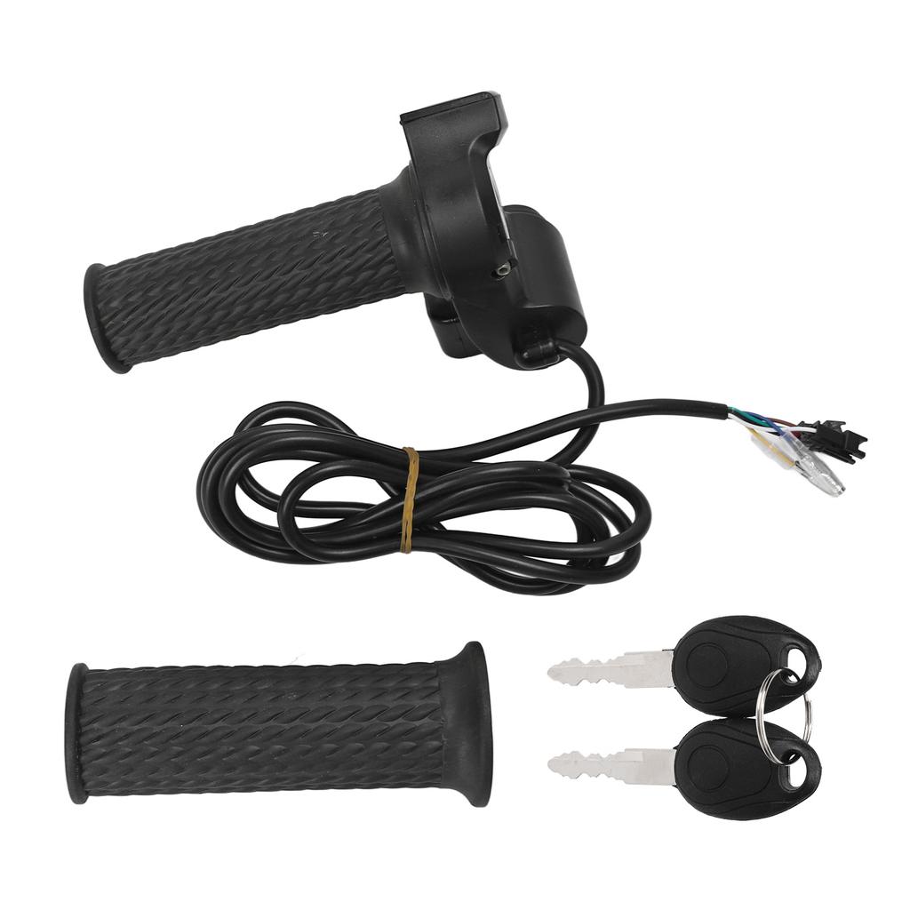 2 PCS Electric Bike Throttle Grip Kit Speed Control Grip with 4 Indicator Lights Cruising Function
