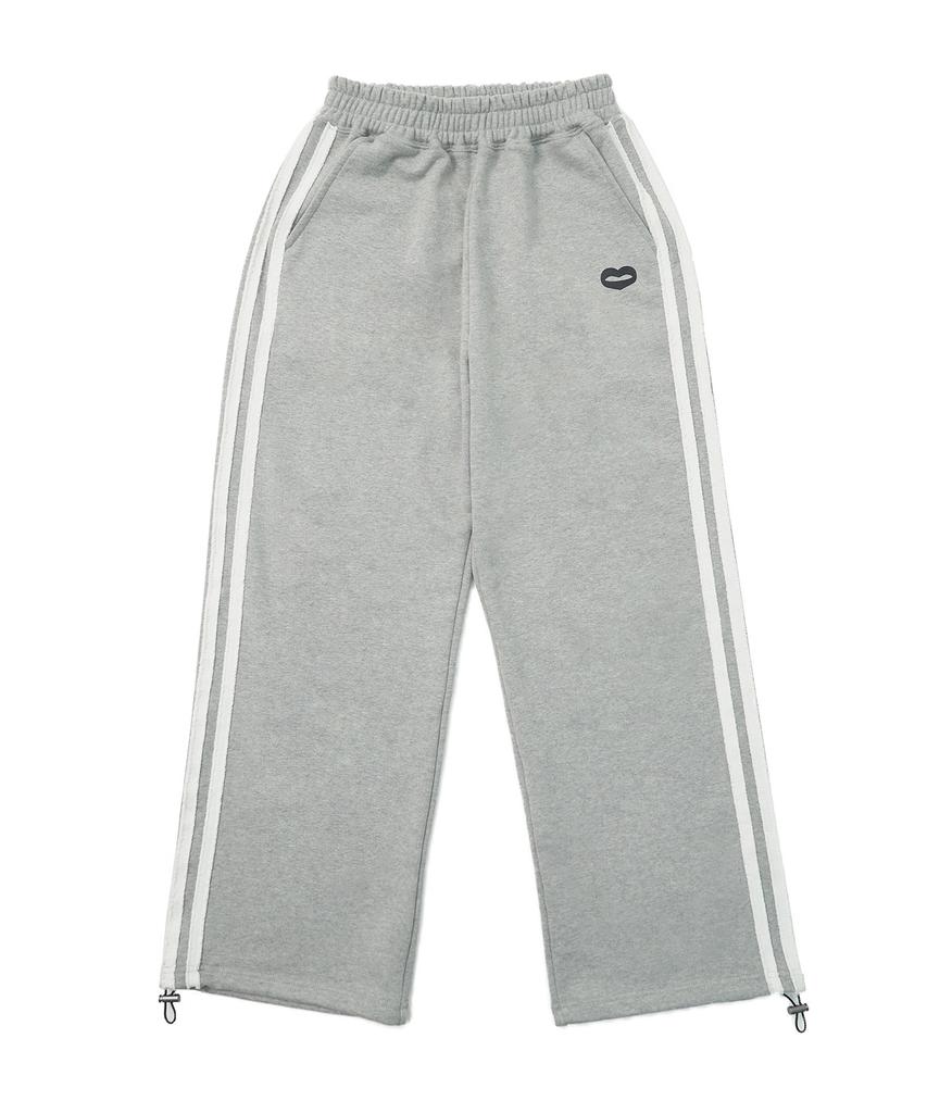 Mihebeu [Unisex] Double Line Stripe Sweatpants Melange