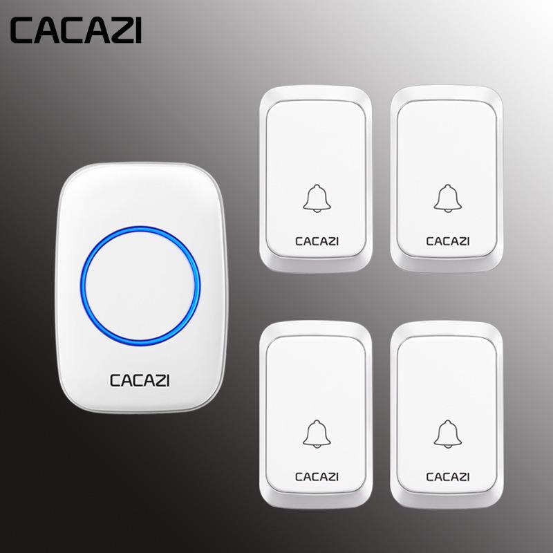 Smart Wireless Four-in-One Waterproof Battery-Powered Doorbell White