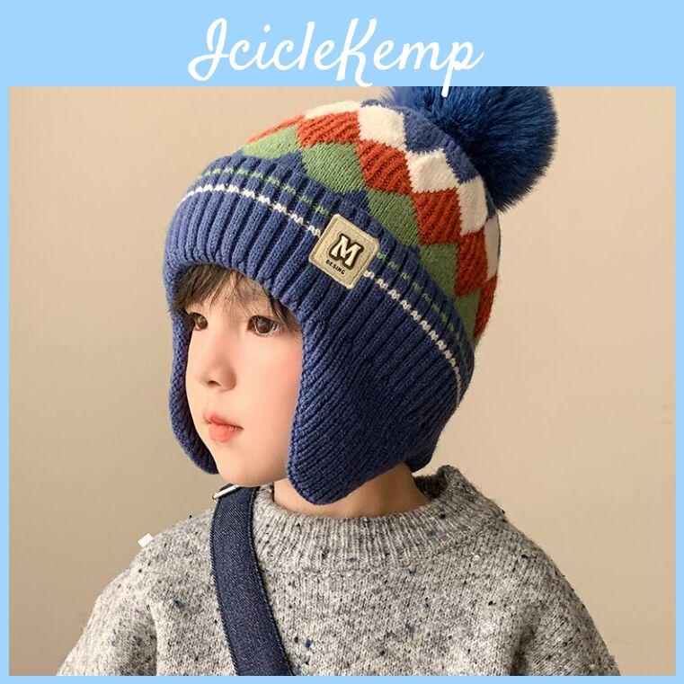 Ohr Mit Kinderwollehut Schutz Gestrickt Warm Plus Samt Für Jungen Mädchen Herbstwinter Kuppelstil