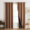 Solid Color Linen Texture Blackout Curtain with Black High Precision Thermal Insulated Sun Blocking Hotel Home Homestay Decor