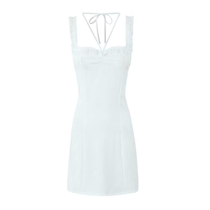 

Designed with Salt and Sweet Backless Dress Cross Straps Ivory White(High quality) S
