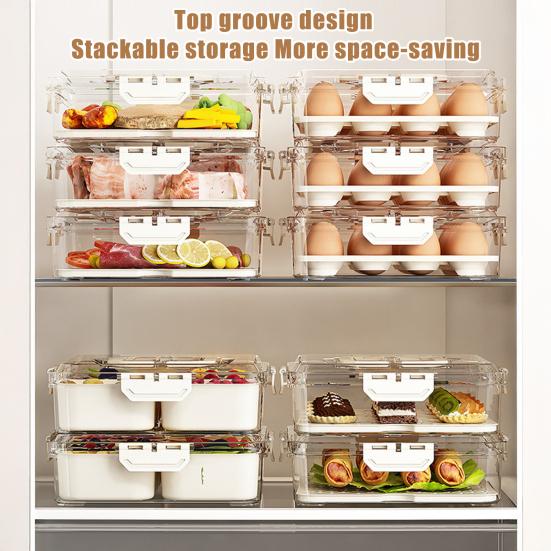Snack Box Stackable Meal Prep Container with Lids Clear Plastic Food Storage Box Compact Meal Prep Box Kitchen Storage Container
