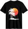 Sunset Palm Trees Beach Graphic T-shirt