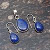Natural Lapis Lazuli Gemstones 925 Sterling Silver Tear Drop Pendant Dangle Earrings Jewelry Sets For Women & Girls